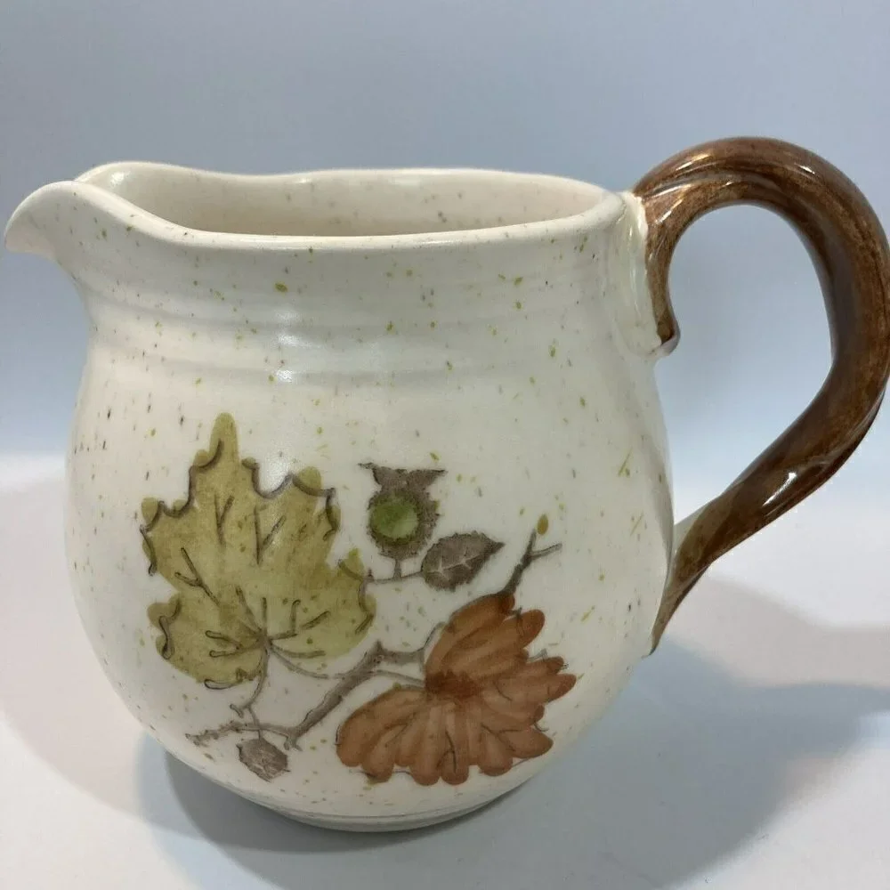 Metlox Poppy Trail Autumn Leaf Woodland Small Gravy/Sauce Pitcher & Creamer Sof2